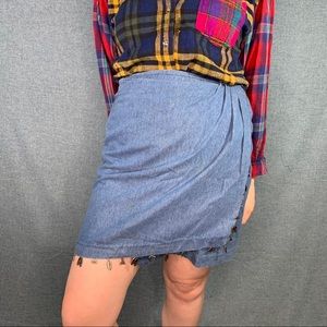 Vintage denim wrap skirt with silver charms!